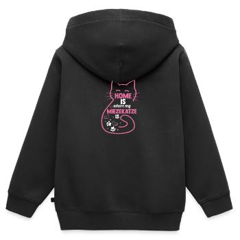 Katze Miezekatze Katzenliebhaber Katzenbesitzer Ka - Kinder Premium Organic Zip Hoodie - Schwarz - Hinten - AI Model Kid Male (0cm)