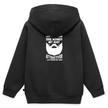Bärtig Bartträger Schnurrbart Bart - Kinder Premium Organic Zip Hoodie - Schwarz - Hinten - AI Model Kid Male (0cm)