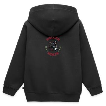 Football Ninja Sports athlétiques Arts martiaux - Sweat Premium à capuche zippé enfant bio - noir - Dos - AI Model Kid Male (0cm)