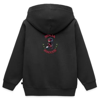 Football Ninja Sports athlétiques Arts martiaux - Sweat Premium à capuche zippé enfant bio - noir - Dos - AI Model Kid Male (0cm)