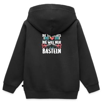 Bastler Bastelunterricht Basteln - Kinder Premium Organic Zip Hoodie - Schwarz - Hinten - AI Model Kid Male (0cm)