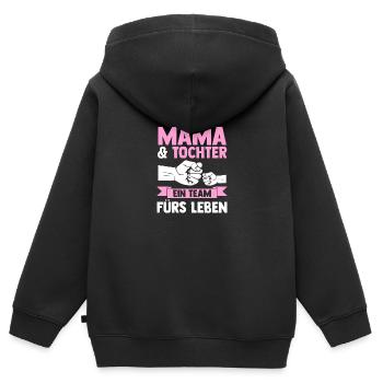 Mutter Muttertag Mama und Tochter - Kinder Premium Organic Zip Hoodie - Schwarz - Hinten - AI Model Kid Male (0cm)