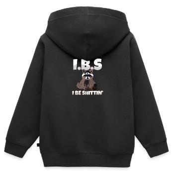 Sensibilisation au SCI raton laveur Je suis une blague sur les toilettes de Shittin - Sweat Premium à capuche zippé enfant bio - noir - Dos - AI Model Kid Male (0cm)