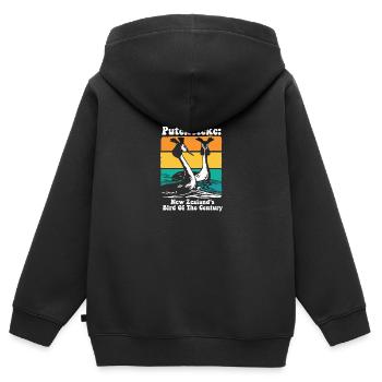 Puteketeke L’oiseau du siècle de Nouvelle-Zélande - Sweat Premium à capuche zippé enfant bio - noir - Dos - AI Model Kid Male (0cm)