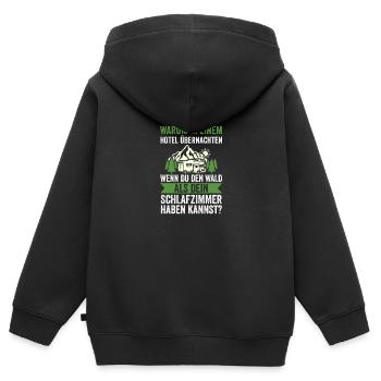 Camper Wohnwagen Wohnmobil Campen Camping - Kinder Premium Organic Zip Hoodie - Schwarz - Hinten - AI Model Kid Male (0cm)
