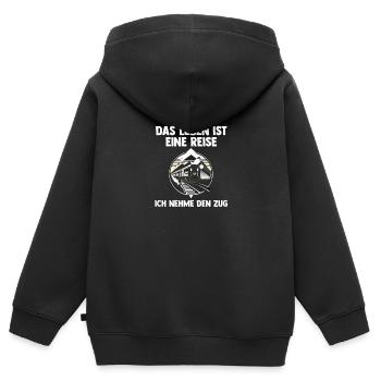 Chemin de fer miniature Train miniature Train Chemin de fer Chemin de fer Chemin de fer Train miniature Train modèle T - Sweat Premium à capuche zippé enfant bio - noir - Dos - AI Model Kid Male (0cm)
