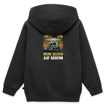 Chemin de fer miniature Train miniature Train Chemin de fer Chemin de fer Chemin de fer Train miniature Train modèle T - Sweat Premium à capuche zippé enfant bio - noir - Dos - AI Model Kid Male (0cm)