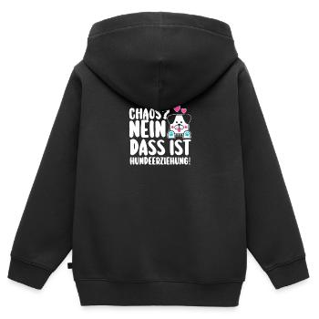 Hund Hundebesitzer Hundehalter Hundetrainer Hunde - Kinder Premium Organic Zip Hoodie - Schwarz - Hinten - AI Model Kid Male (0cm)