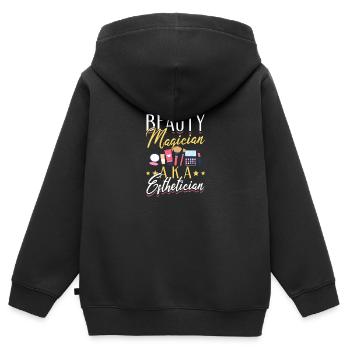 Skincare Esthetician Skin - Kinder Premium Organic Zip Hoodie - Schwarz - Hinten - AI Model Kid Male (0cm)