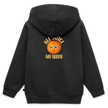 Nur Saft, keine Kerne - Kinder Premium Organic Zip Hoodie - Schwarz - Hinten - AI Model Kid Male (0cm)