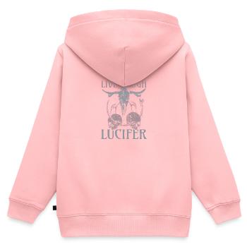 Live Love Lucifer Goth Festival Death Metal - Kids Premium Organic Zip-up Hoodie - rose - Back - AI Model Kid Female (0cm)