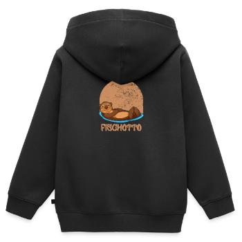 Otto Name, Fischotto Outfit zum Namenstag mit Name - Kinder Premium Organic Zip Hoodie - Schwarz - Hinten - AI Model Kid Male (0cm)