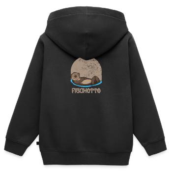 Otto Name, Fischotto Outfit zum Namenstag mit Name - Kinder Premium Organic Zip Hoodie - Schwarz - Hinten - AI Model Kid Male (0cm)
