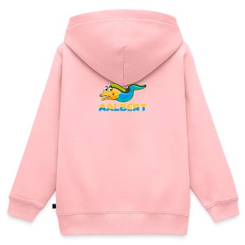 Albert Name, Aalbert Outfit zum Namenstag mit - Kinder Premium Organic Zip Hoodie - Rosa - Hinten - AI Model Kid Female (0cm)