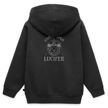 Live Love Lucifer Goth Festival Death Metal - Kids Premium Organic Zip-up Hoodie - black - Back - AI Model Kid Male (0cm)