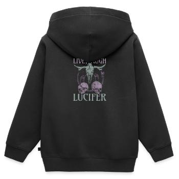 Live Love Lucifer Goth Festival Death Metal - Kids Premium Organic Zip-up Hoodie - black - Back - AI Model Kid Male (0cm)