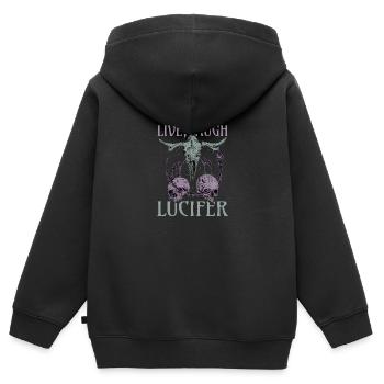 Live Love Lucifer Goth Festival Death Metal - Kids Premium Organic Zip-up Hoodie - black - Back - AI Model Kid Male (0cm)