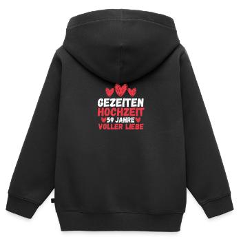 Ehe Gezeitenhochzeit 59 Jahre Verheiratet Hochzeit - Kinder Premium Organic Zip Hoodie - Schwarz - Hinten - AI Model Kid Male (0cm)