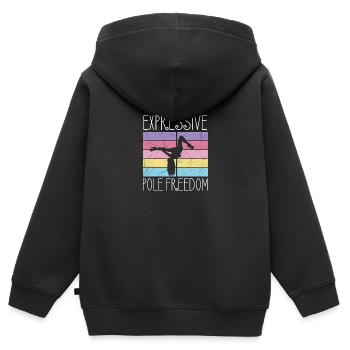 Danseur De Pole Dance, Pole Dance, Pole Dance - Sweat Premium à capuche zippé enfant bio - noir - Dos - AI Model Kid Male (0cm)