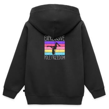 Danseuse de pole dance, Pole dance, Pole dance - Sweat Premium à capuche zippé enfant bio - noir - Dos - AI Model Kid Male (0cm)