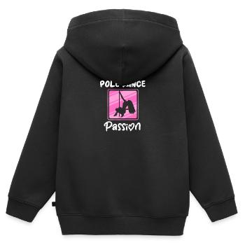 Danseur De Pole Dance, Pole Dance, Pole Dance - Sweat Premium à capuche zippé enfant bio - noir - Dos - AI Model Kid Male (0cm)