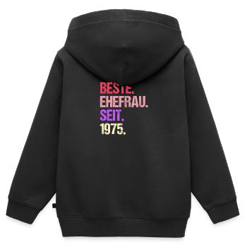 Valentinstag Beste Ehefrau Seit 1975 - Kinder Premium Organic Zip Hoodie - Schwarz - Hinten - AI Model Kid Male (0cm)