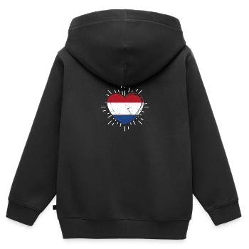 Pays-Bas Pays-Bas Pays-Bas - Sweat Premium à capuche zippé enfant bio - noir - Dos - AI Model Kid Male (0cm)