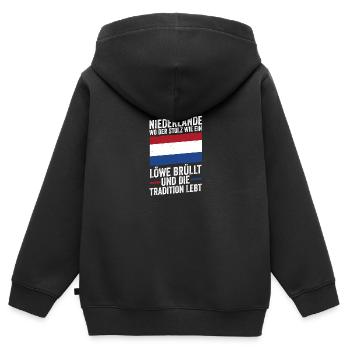 Pays-Bas Pays-Bas Pays-Bas - Sweat Premium à capuche zippé enfant bio - noir - Dos - AI Model Kid Male (0cm)