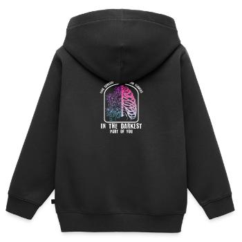 Blumen In Den Dunkelsten Teilen Von Ihnen! - Kinder Premium Organic Zip Hoodie - Schwarz - Hinten - AI Model Kid Male (0cm)