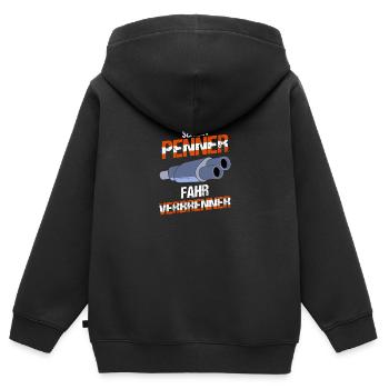Combustion engine Don't be a bum, drive a combustion engine - Kids Premium Organic Zip-up Hoodie - black - Back - AI Model Kid Male (0cm)