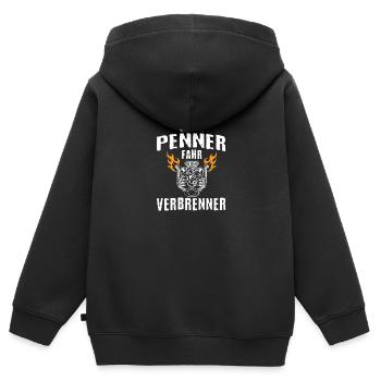 Combustion engine Don't be a bum, drive a combustion engine - Kids Premium Organic Zip-up Hoodie - black - Back - AI Model Kid Male (0cm)