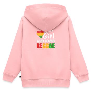 Rastafari Musik Rasta Jamaica Reggae - Kinder Premium Organic Zip Hoodie - Rosa - Hinten - AI Model Kid Female (0cm)