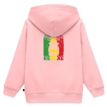 Rastafari Musik Rasta Jamaica Reggae - Kinder Premium Organic Zip Hoodie - Rosa - Hinten - AI Model Kid Female (0cm)