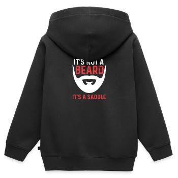 Es ist kein Bart, es ist ein Sattel - Kinder Premium Organic Zip Hoodie - Schwarz - Hinten - AI Model Kid Male (0cm)