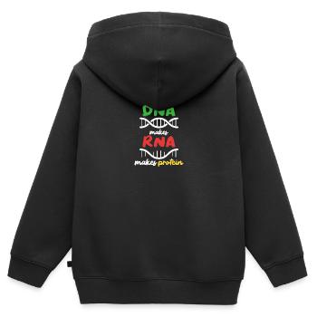 Aus DNA wird RNA wird Protein - Kinder Premium Organic Zip Hoodie - Schwarz - Hinten - AI Model Kid Male (0cm)