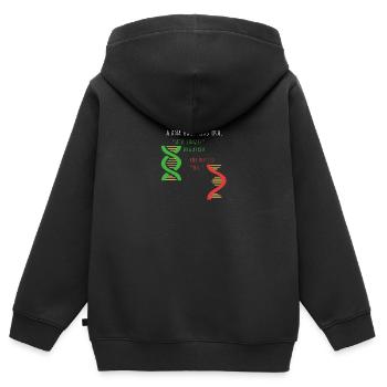 DNA - noch einzeln - RNA - immer - Kinder Premium Organic Zip Hoodie - Schwarz - Hinten - AI Model Kid Male (0cm)