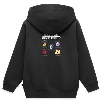 Zellen des Immunsystems - Kinder Premium Organic Zip Hoodie - Schwarz - Hinten - AI Model Kid Male (0cm)