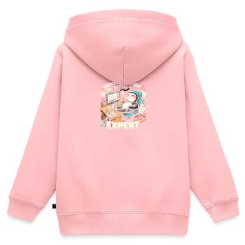 Prokrastination Stufe Experte - Kinder Premium Organic Zip Hoodie - Rosa - Hinten - AI Model Kid Female (0cm)
