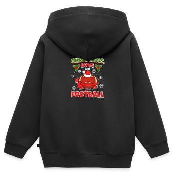 College Football Spieler Team Weihnachten Liebe - Kinder Premium Organic Zip Hoodie - Schwarz - Hinten - AI Model Kid Male (0cm)
