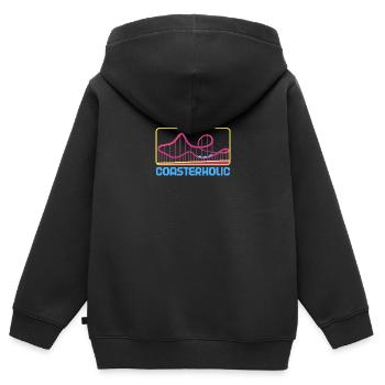 Roller coaster amusement park funfair amusement park - Kids Premium Organic Zip-up Hoodie - black - Back - AI Model Kid Male (0cm)