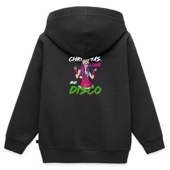 Mrs. Claus on the dance floor! Christmas Techno - Kids Premium Organic Zip-up Hoodie - black - Back - AI Model Kid Male (0cm)