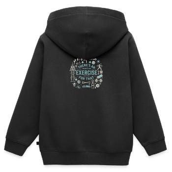 Dafür gibt es eine Übung - Kinder Premium Organic Zip Hoodie - Schwarz - Hinten - AI Model Kid Male (0cm)
