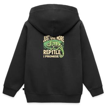 Nur noch ein Reptil, versprochen - Kinder Premium Organic Zip Hoodie - Schwarz - Hinten - AI Model Kid Male (0cm)