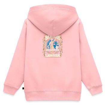 Vorsicht, meine Tante ist Anwältin - Kinder Premium Organic Zip Hoodie - Rosa - Hinten - AI Model Kid Female (0cm)