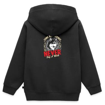 Trèfle d’Alaska Kai - Sweat Premium à capuche zippé enfant bio - noir - Dos - AI Model Kid Male (0cm)