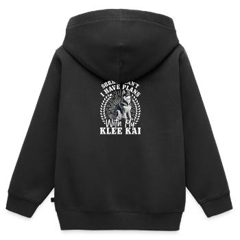 Trèfle d’Alaska Kai - Sweat Premium à capuche zippé enfant bio - noir - Dos - AI Model Kid Male (0cm)