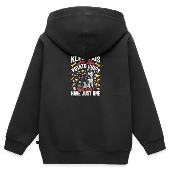 Trèfle d’Alaska Kai - Sweat Premium à capuche zippé enfant bio - noir - Dos - AI Model Kid Male (0cm)