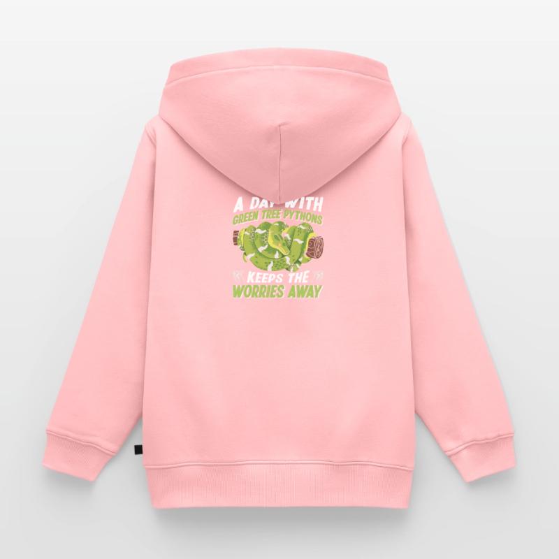 Green Tree Python Kids Premium Organic Zip-up Hoodie