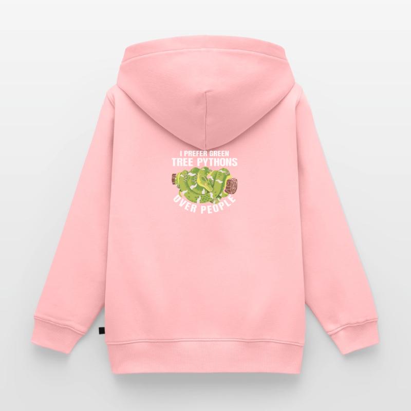 Python arborescent vert Sweat Premium à capuche zippé enfant bio