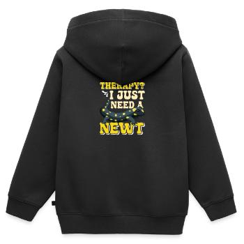 Triton - Sweat Premium à capuche zippé enfant bio - noir - Dos - AI Model Kid Male (0cm)